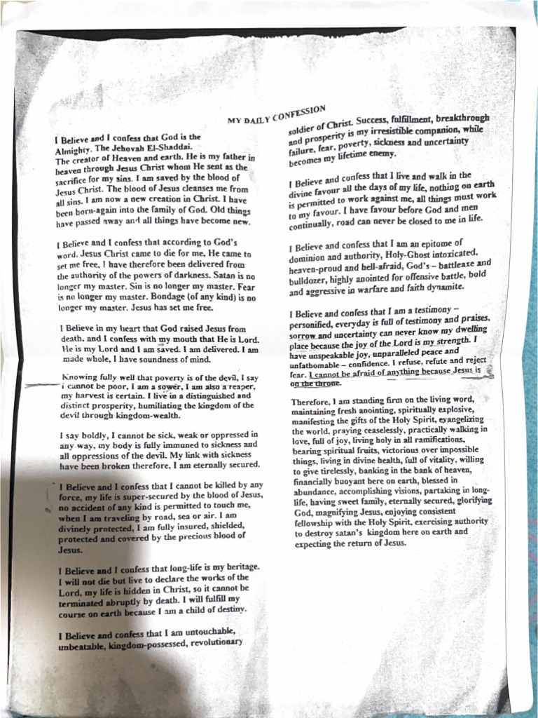 Daily Confession PDF