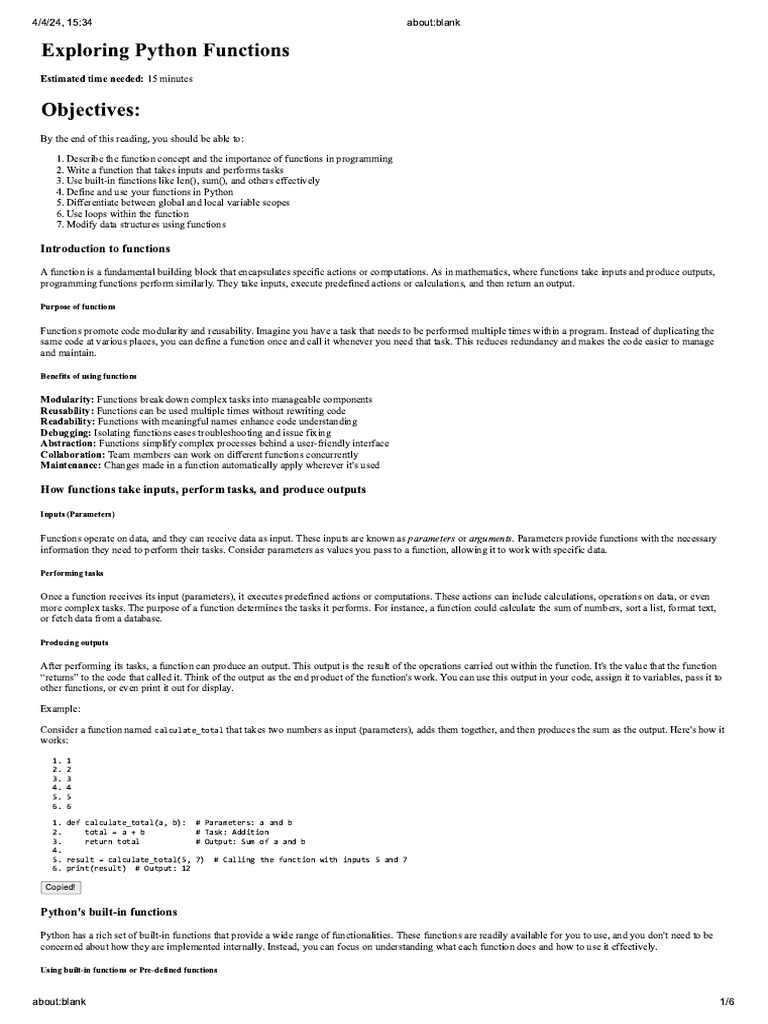 Module 3 C - Python Functions | PDF
