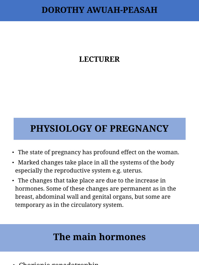 Physiology of Pregnancy Changes | PDF | Uterus | Menstrual Cycle