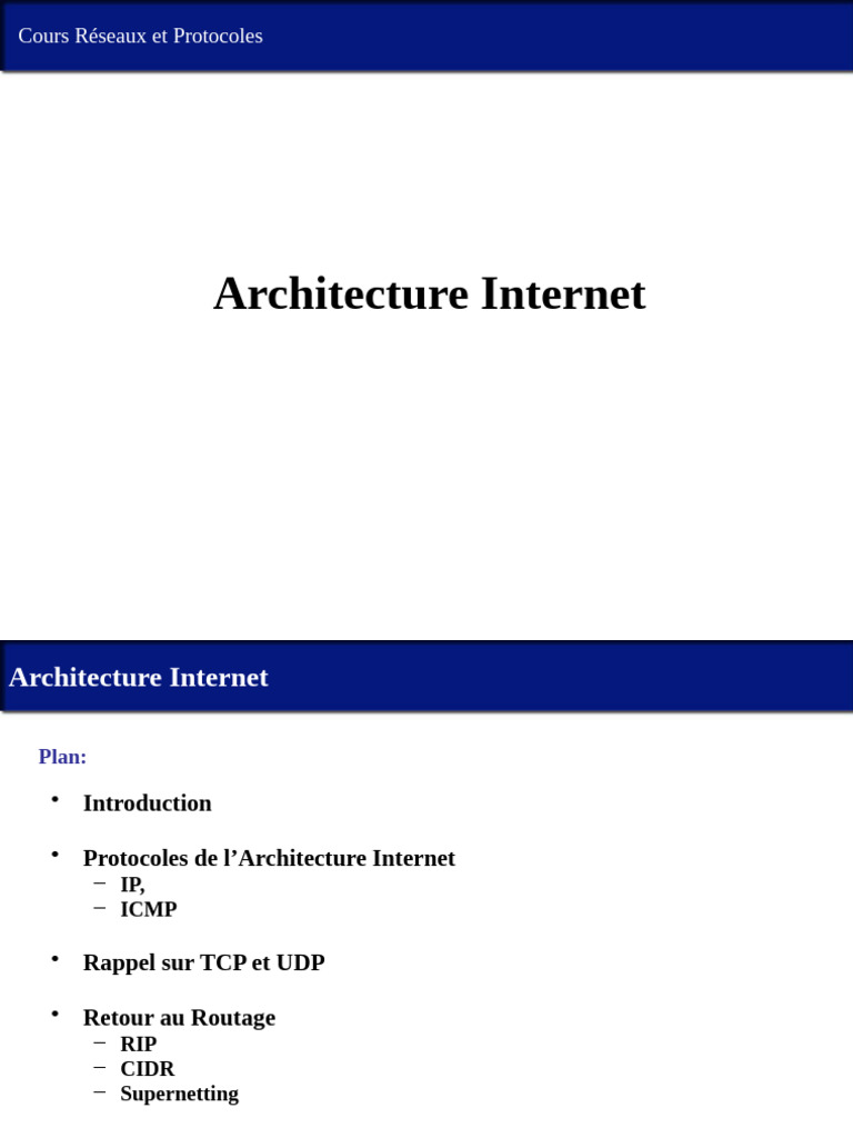 Comprendre l'Architecture Internet et ses Protocoles | PDF | Adresse IP ...