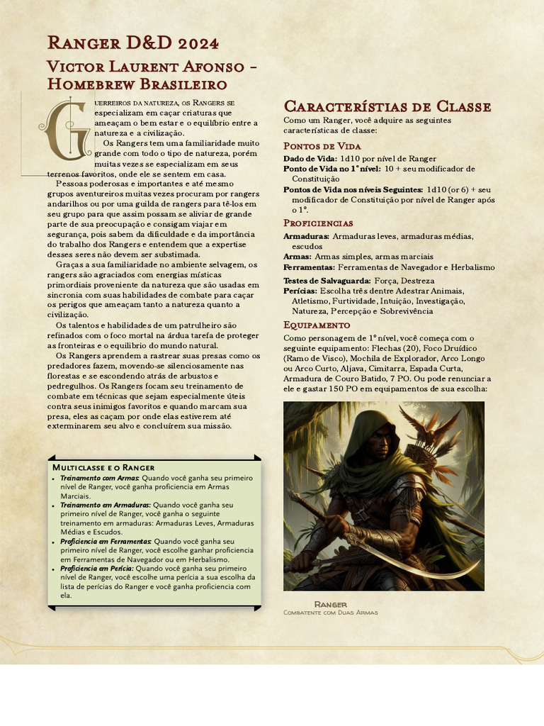 Guia Completo do Ranger em D&D 2024 | PDF | Caça | Armadilhas de caça