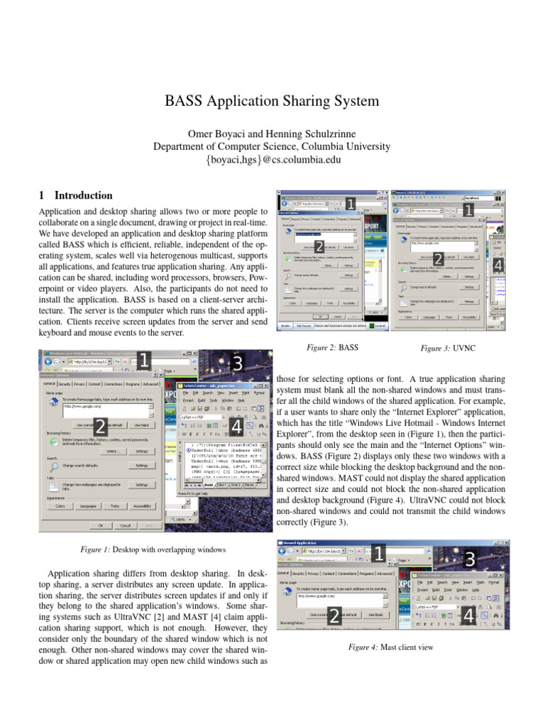 BASS: Advanced Application Sharing System | PDF | Desktop Computer ...