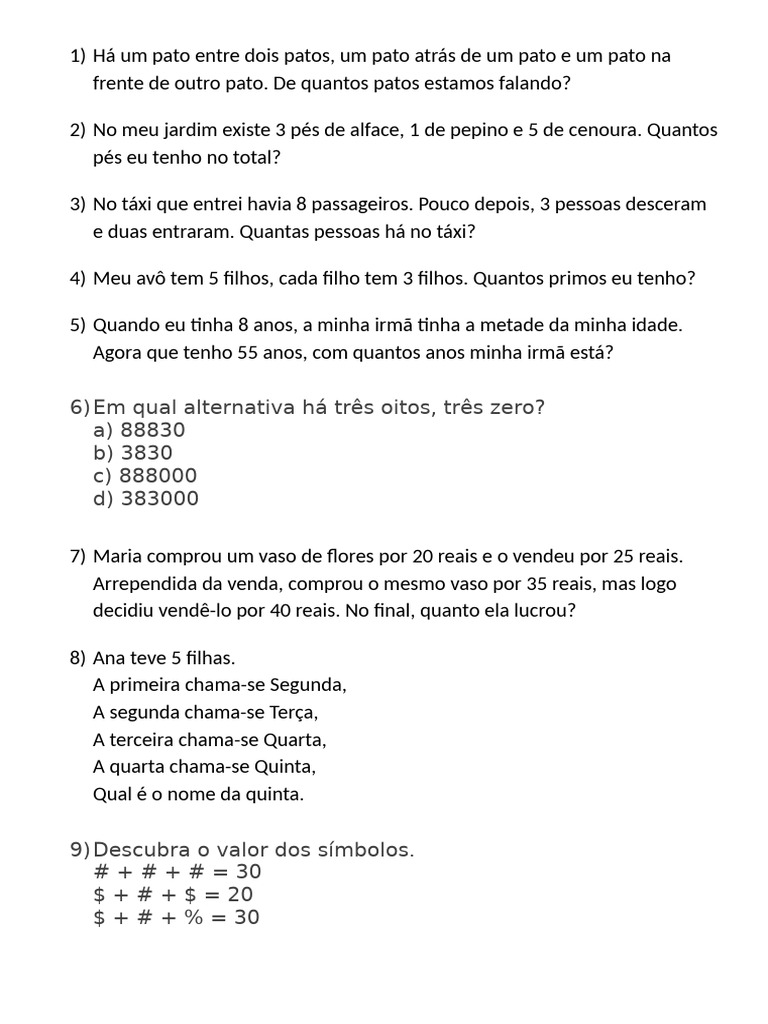 Charadas Matemáticas Pdf