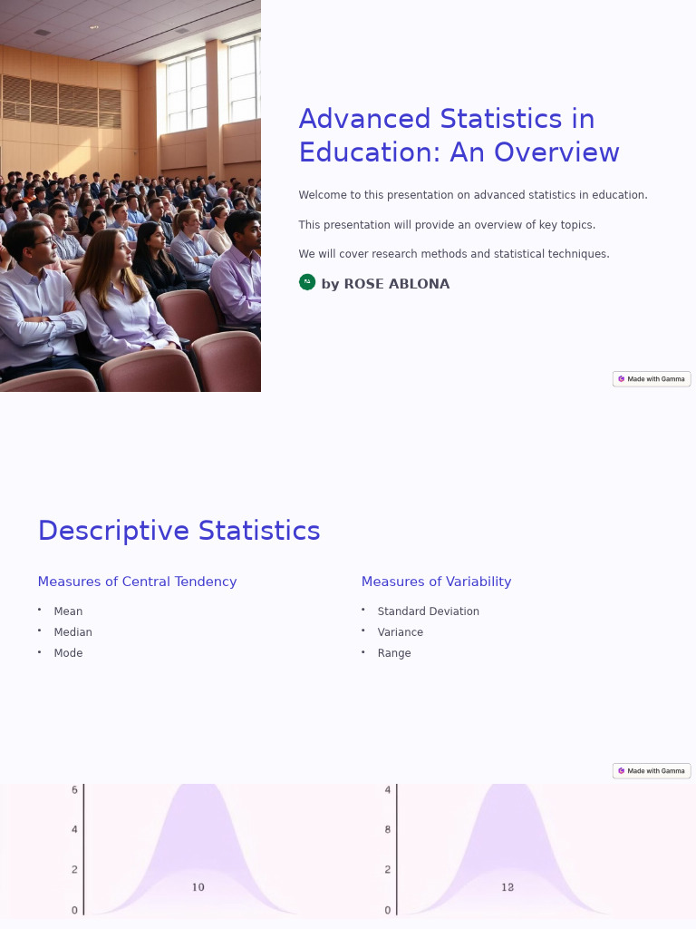 Advanced Statistics in Education Overview | PDF