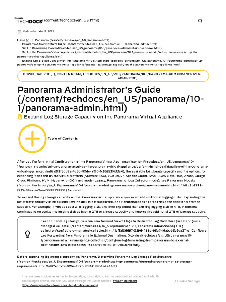 Expand Log Storage Capacity On The Panorama Virtual Appliance | PDF ...