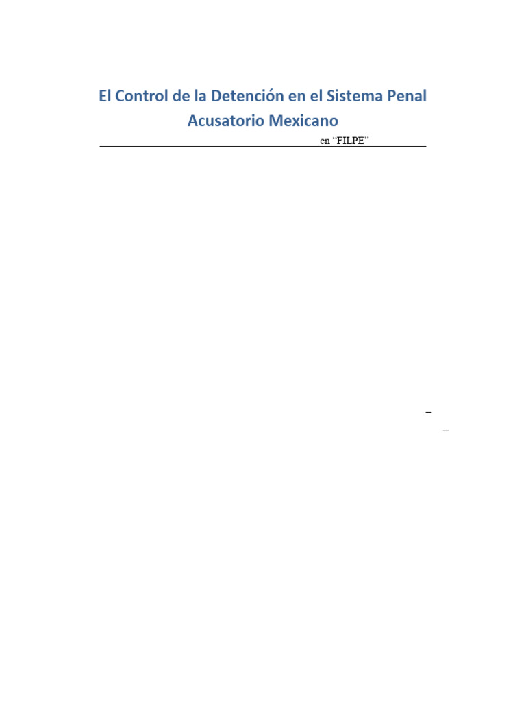 Control de Detención en México: Carla Pratt | PDF | Debido al proceso ...
