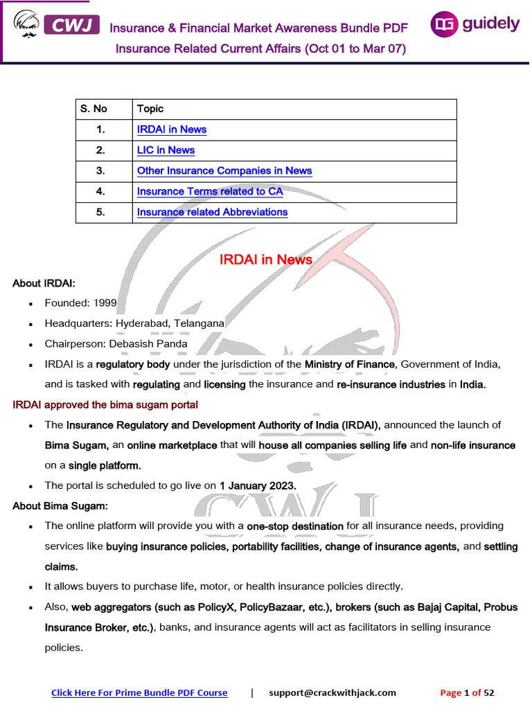 Insurance Regulatory Updates 2023 | PDF | Insurance | Life Insurance