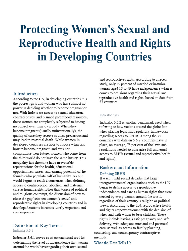 Women's Reproductive Rights in Developing Countries | PDF ...