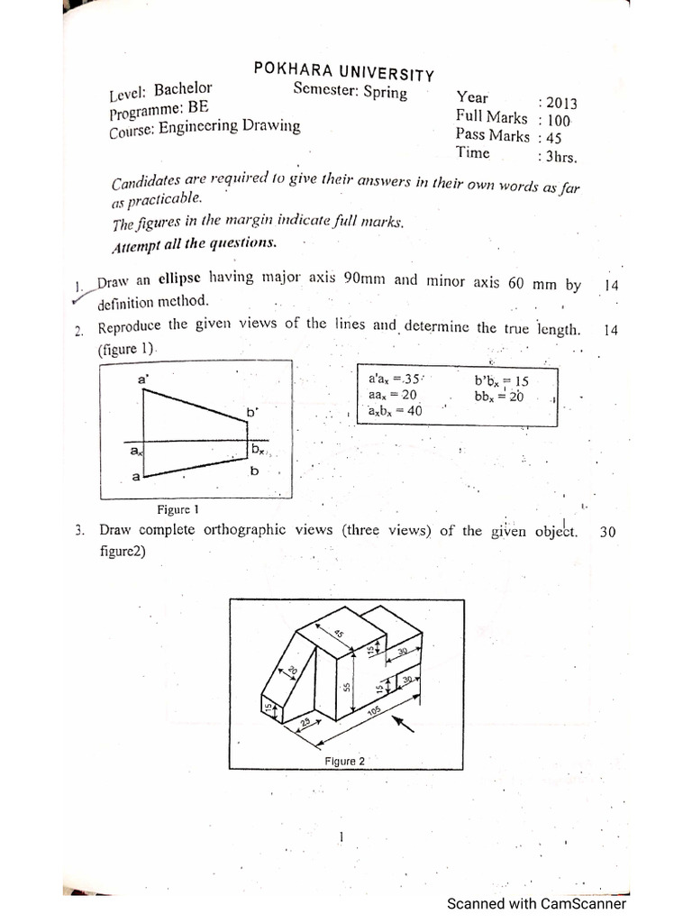 Eng. Drawings 2013 (F) To 2018 (S) | PDF