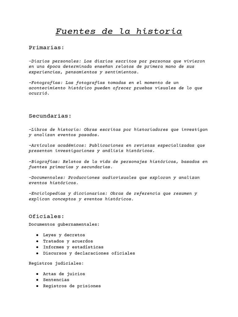 Fuentes de La Historia | PDF | Sociedad | Testimonio