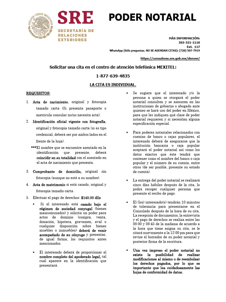 Requisitos para Poder Notarial en México | PDF