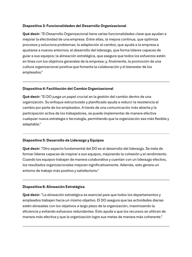 Funcionalidades del Desarrollo Organizacional | PDF | Business | Liderazgo