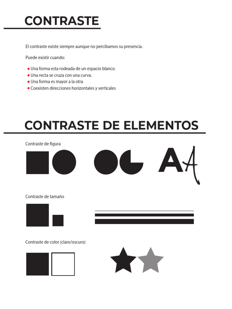 Tipos y Efectos del Contraste en Diseño | PDF