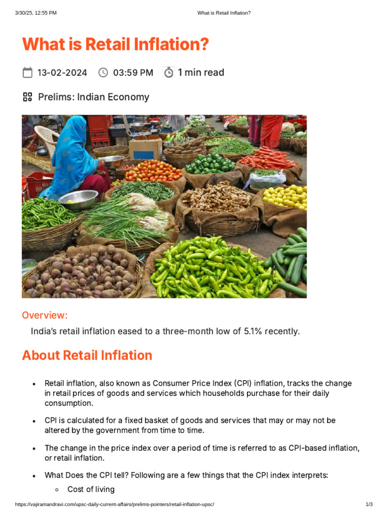 Understanding Retail Inflation in India | PDF | Cost Of Living | Inflation