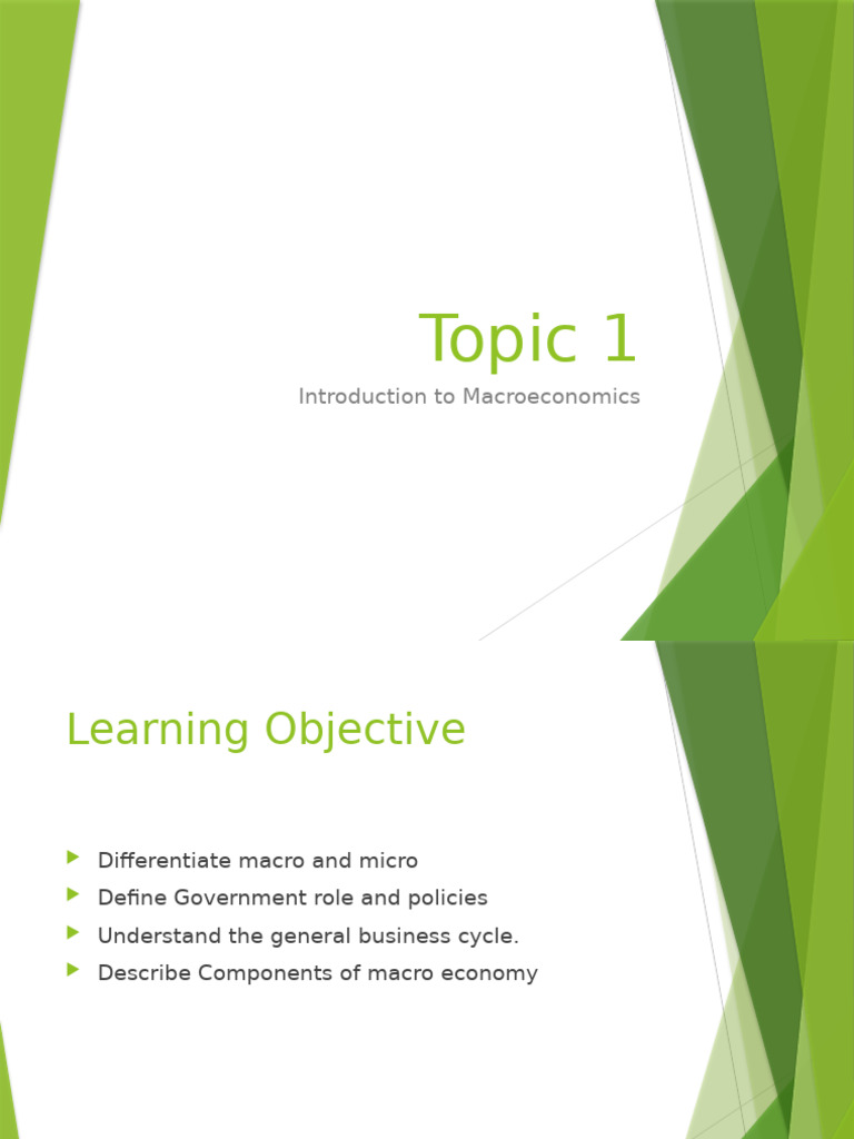 Topic 1 - Introduction To Macroeconomics | PDF | Macroeconomics | Recession