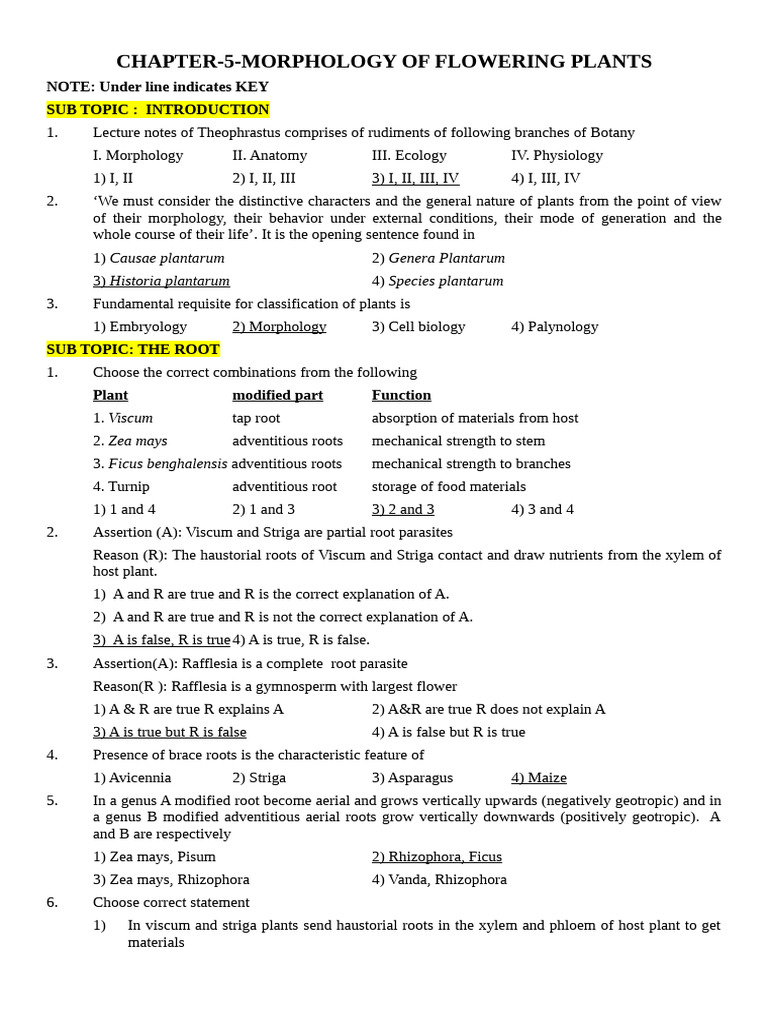 05-Chapter-5-Morphology of Flowering Plants | PDF | Leaf | Root