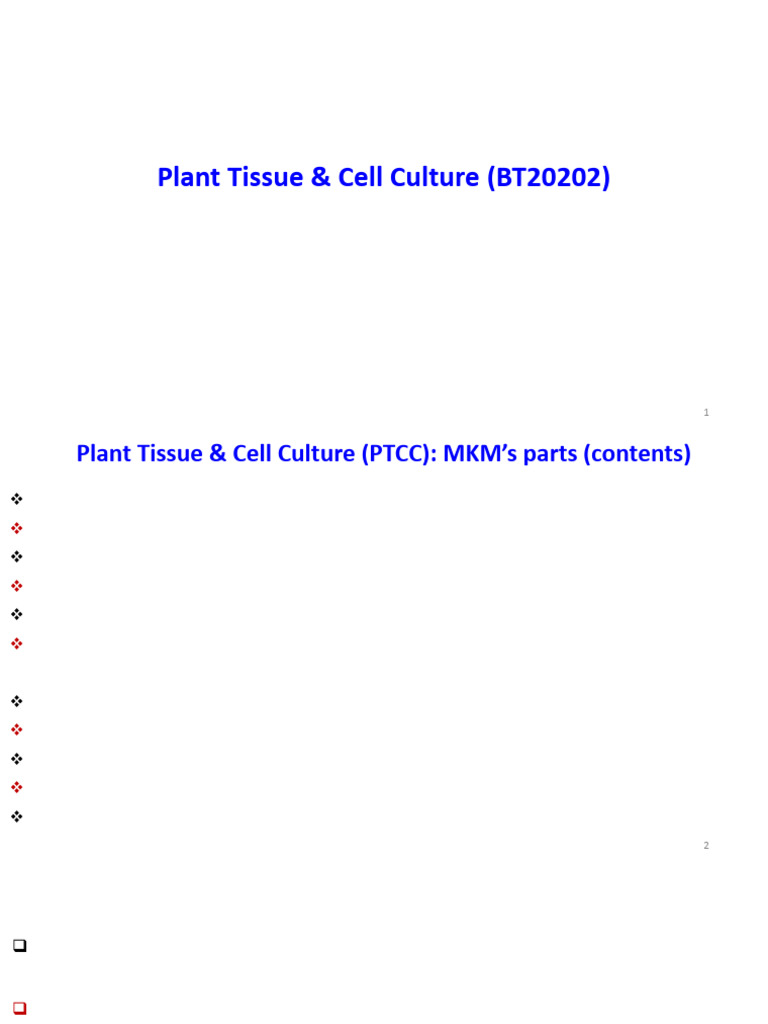 Plant Tissue Culture Techniques Overview | PDF | Sterilization ...