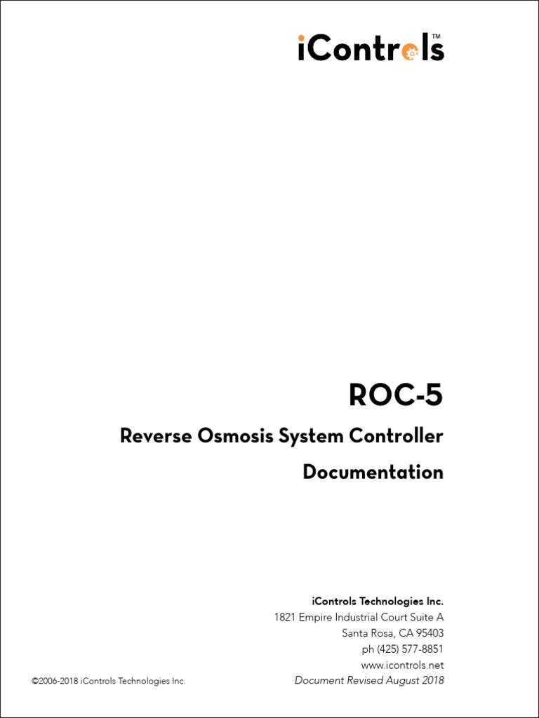 ROC-5 Reverse Osmosis Controller Guide | PDF | Relay | Manufactured Goods