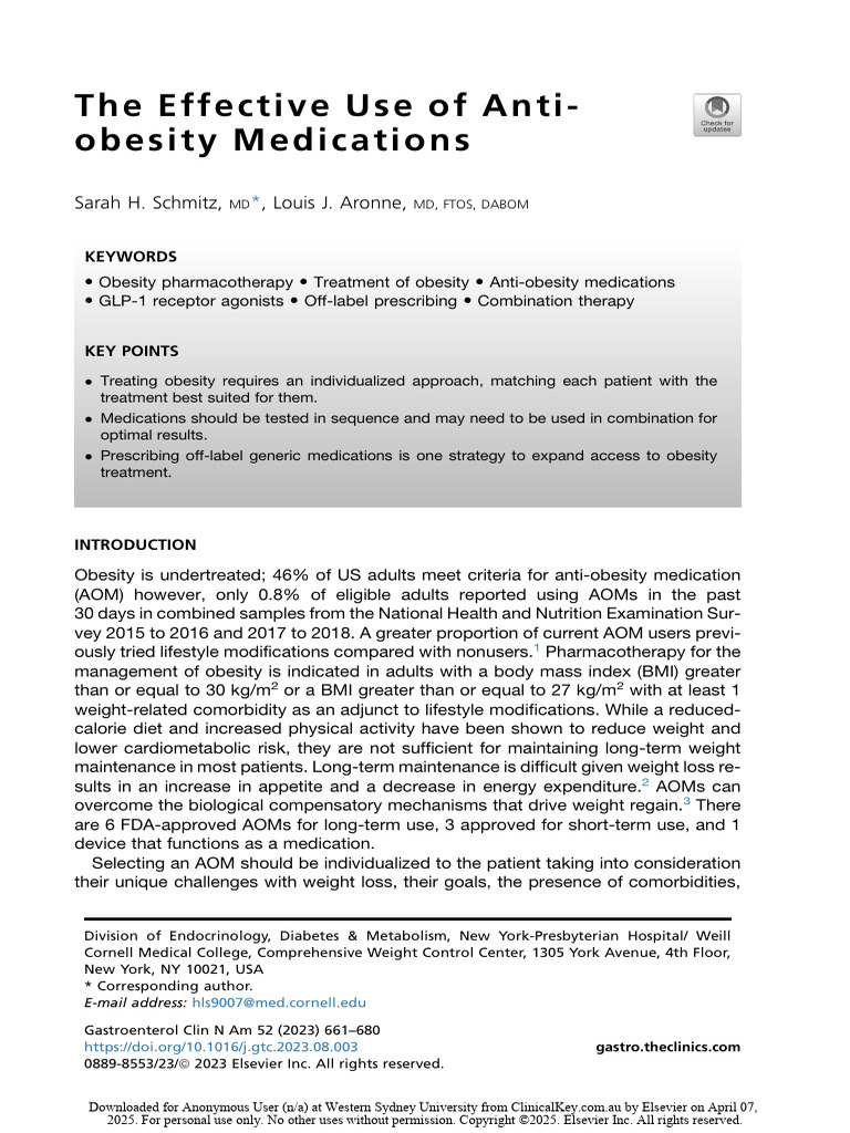 Effective Anti-Obesity Medications Guide | PDF | Obesity | Weight Loss
