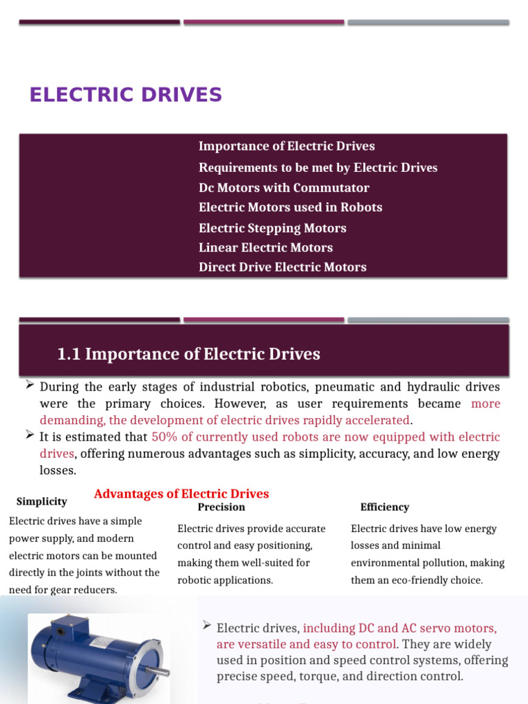 Module 2 - Electric Drive | PDF | Electric Motor | Mechanical Engineering