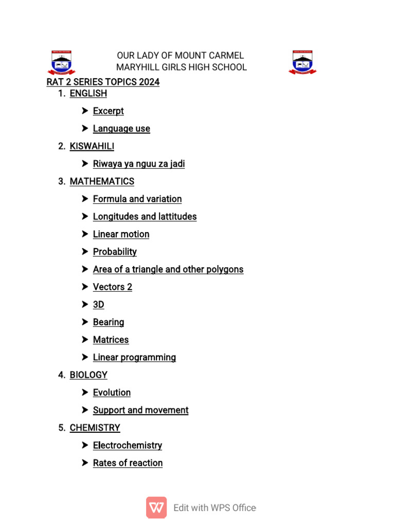 Term 2 Topics for RAT 2025 | PDF
