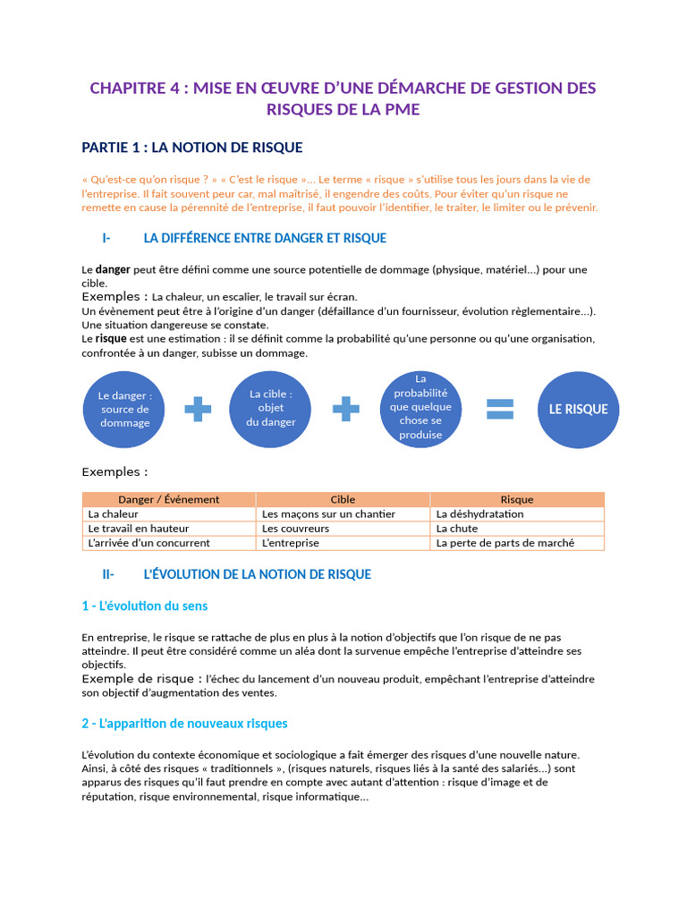 Gestion des Risques en PME : Guide Pratique | PDF | Risque | Progiciel ...
