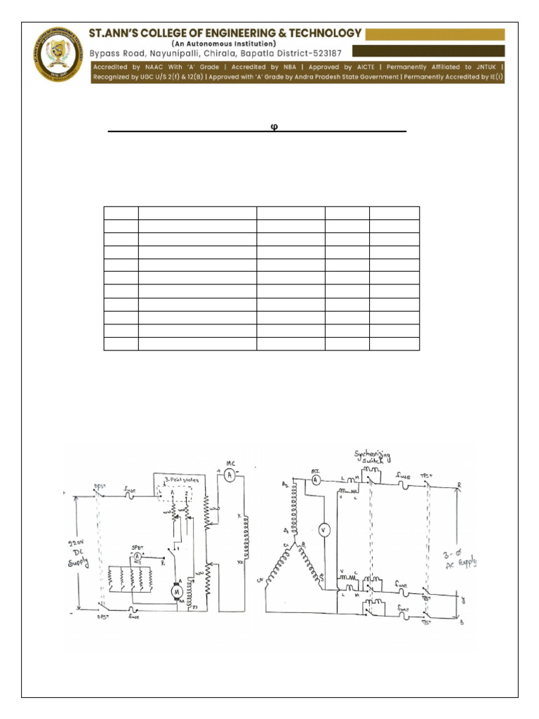 V & Inverted V Curves of Synchronous Motor | PDF | Switch | Electrical ...