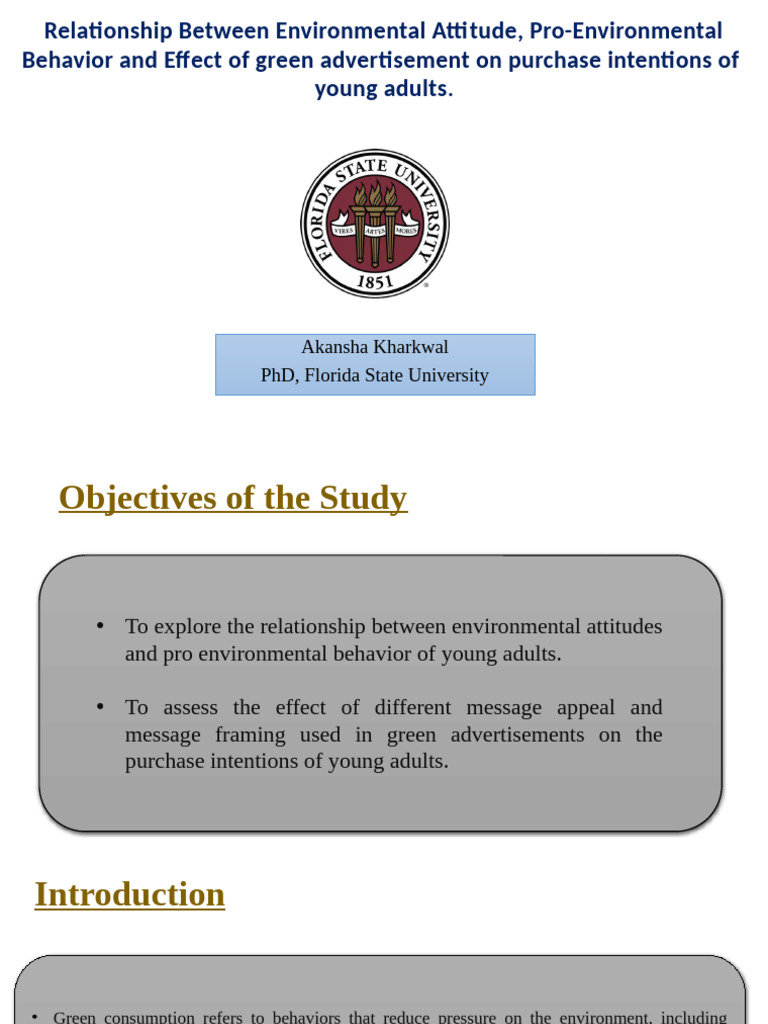 Green Ads and Young Adults' Eco Behavior | PDF | Behavior | Attitude ...