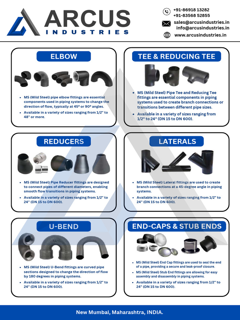 Arcus Industries Piping Components Guide | PDF | Pipe (Fluid Conveyance ...