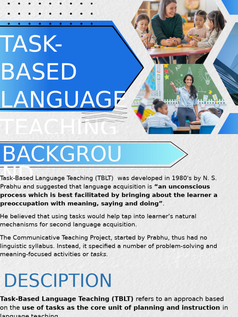 Task Based Language Teaching Overview Pdf Applied Linguistics