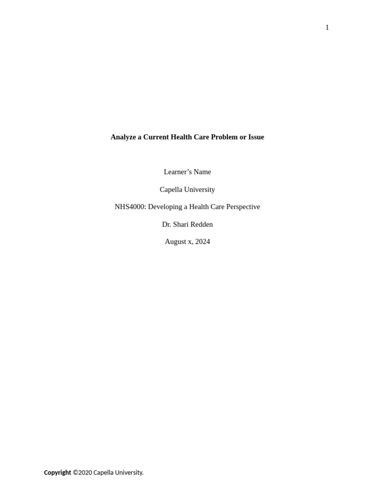 NHS-FPX4000 Example Assessment 4 | PDF | Electronic Health Record ...