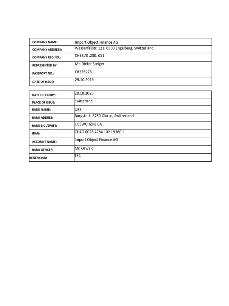 CIS Import Object Finance AG | PDF