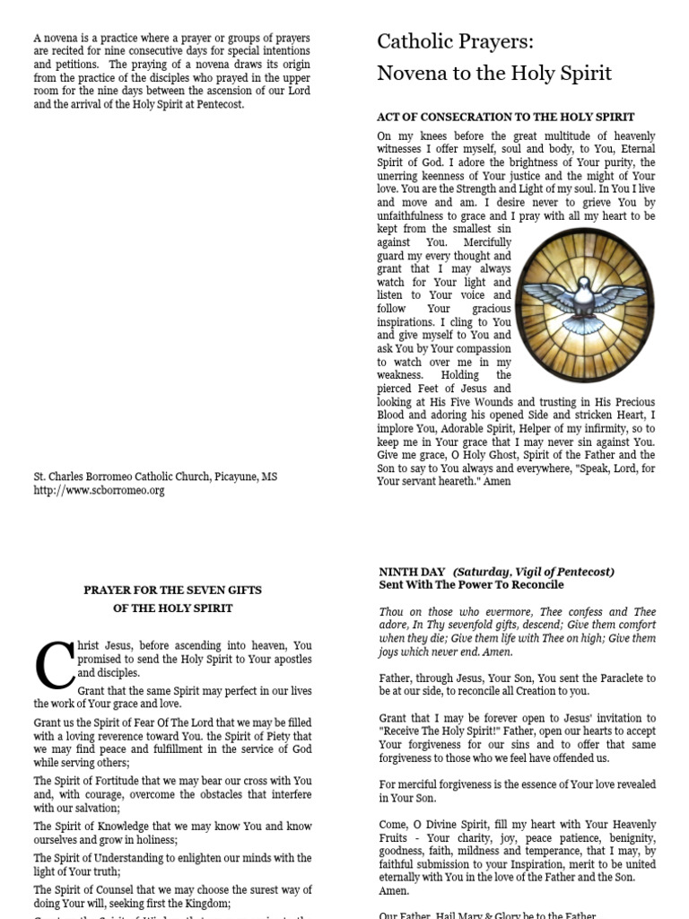 Novena to Holy Spirit 2 | PDF | Lord's Prayer | God The Father