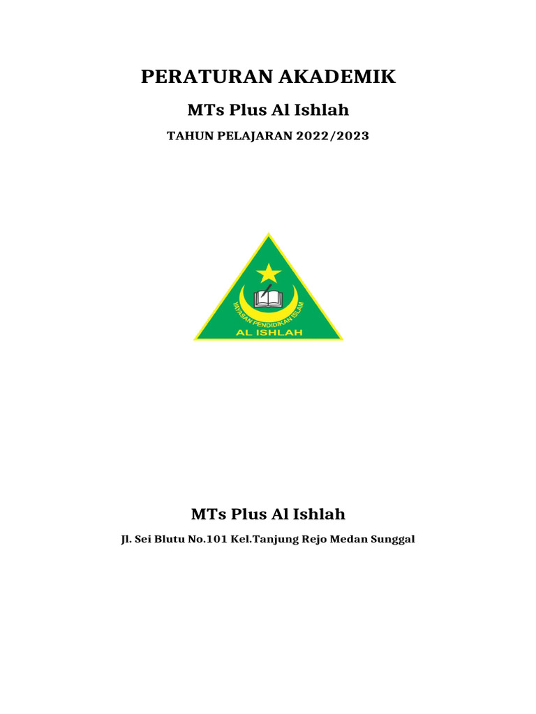 Peraturan Akademik MTs Plus Al Ishlah | PDF