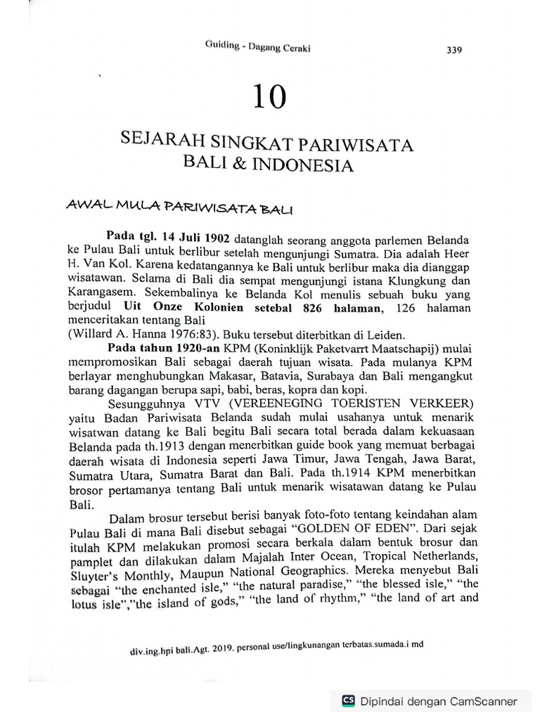 Sejarah Singkat Pariwisata Di Bali | PDF