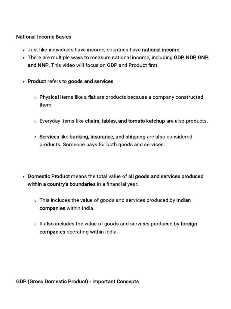 Understanding National Income and GDP | PDF | Gross Domestic Product ...