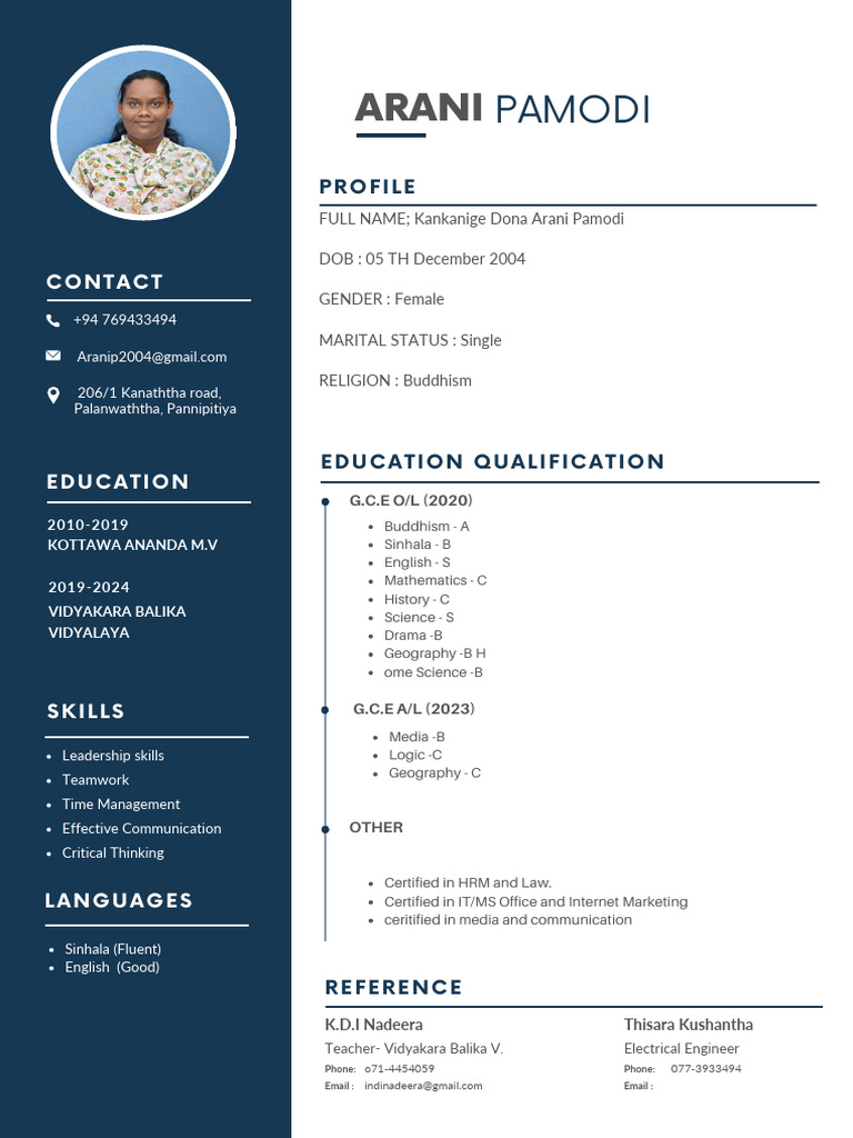 Blue Simple Professional CV Resume | PDF