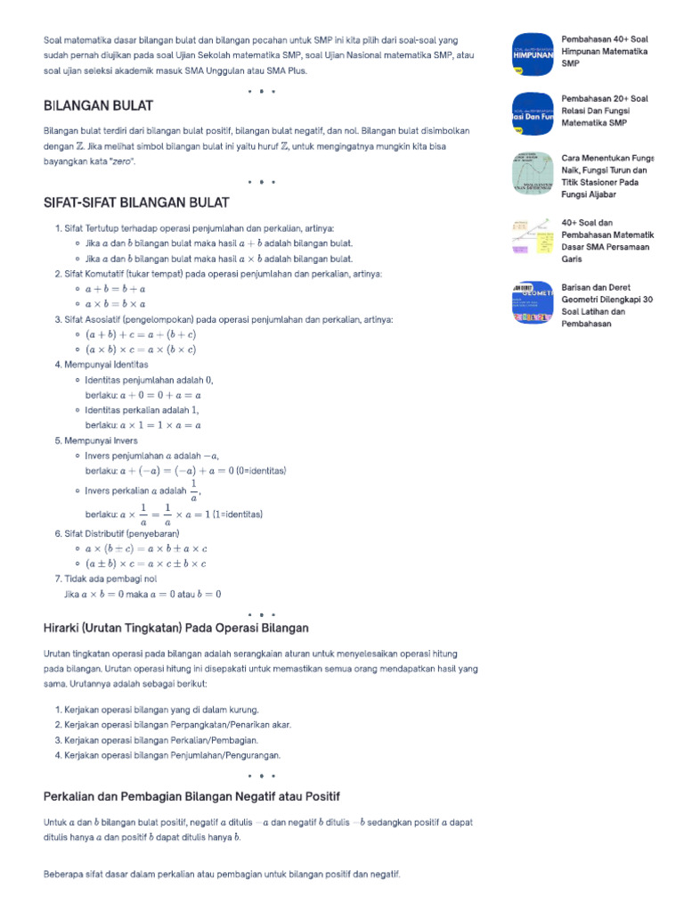 Bilangan Bulat | PDF