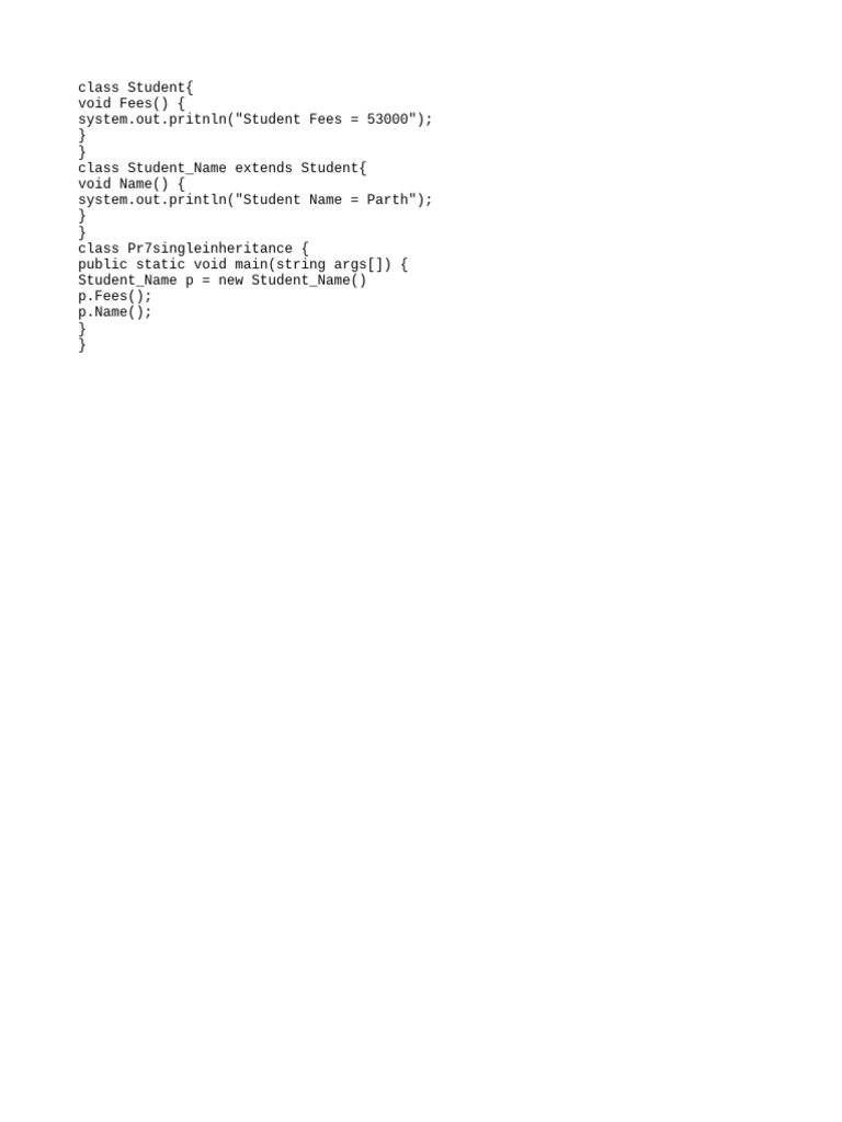 PR 7 Single Inheritance | PDF