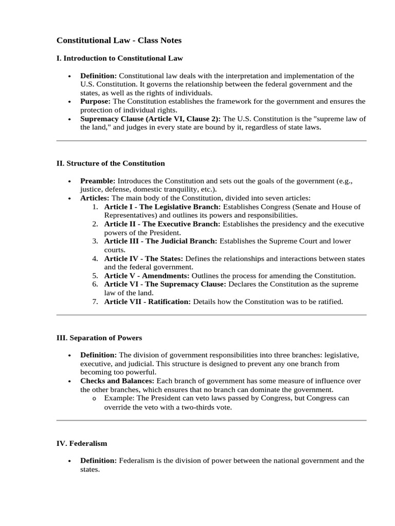 Constitutional Law Overview and Key Concepts | PDF | Constitutional ...