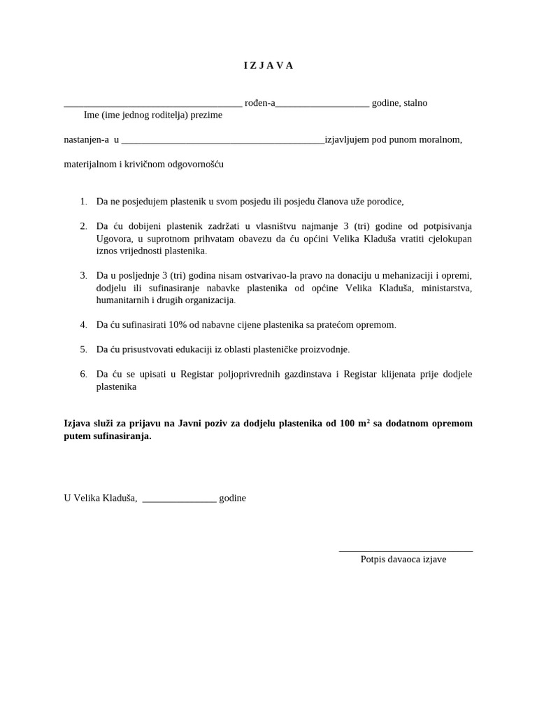 4.4. Izjave Za Aplikante - Draft | PDF
