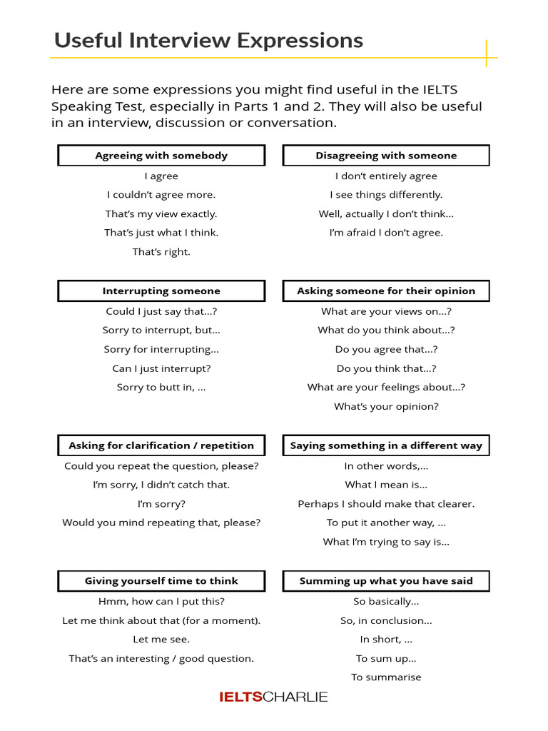 Effective Expressions for IELTS Speaking | PDF