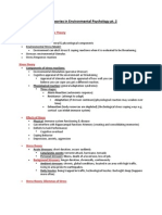 Environmental Psychology Lecture Notes - Chapter 4 Theories Part 2