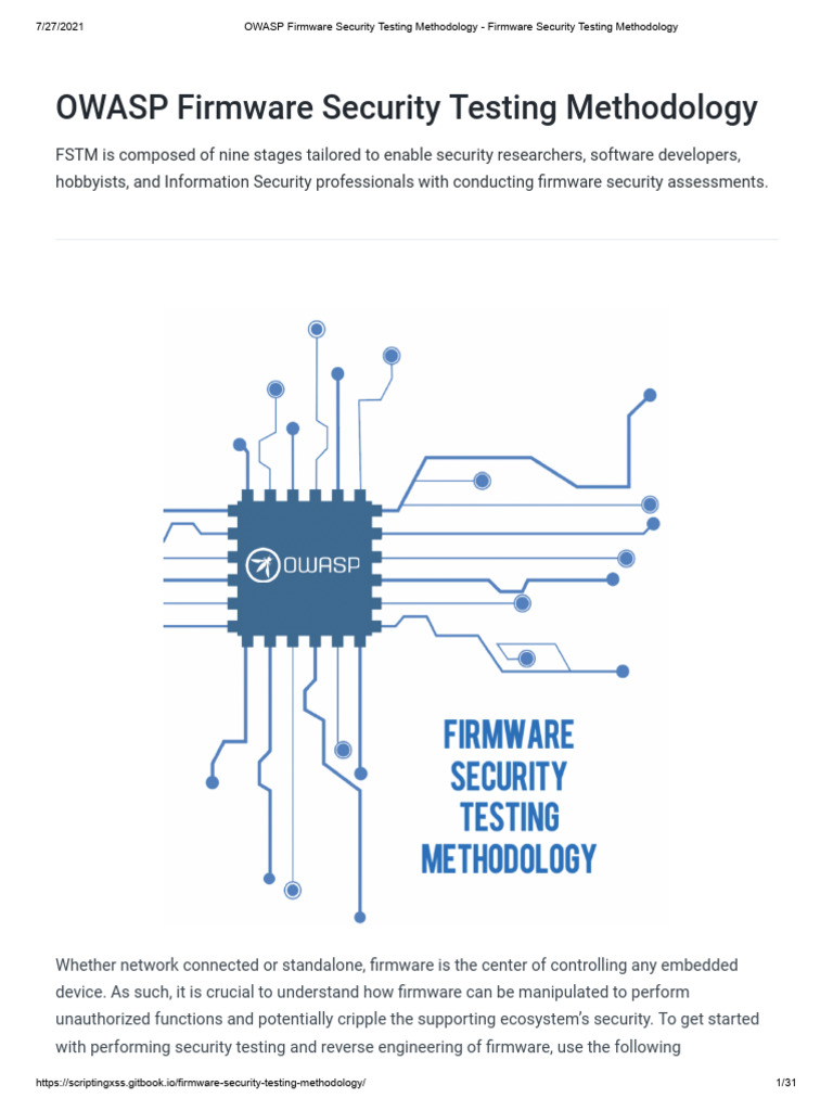 OWASP Firmware Security Testing Guide | PDF | Computer Security | Security