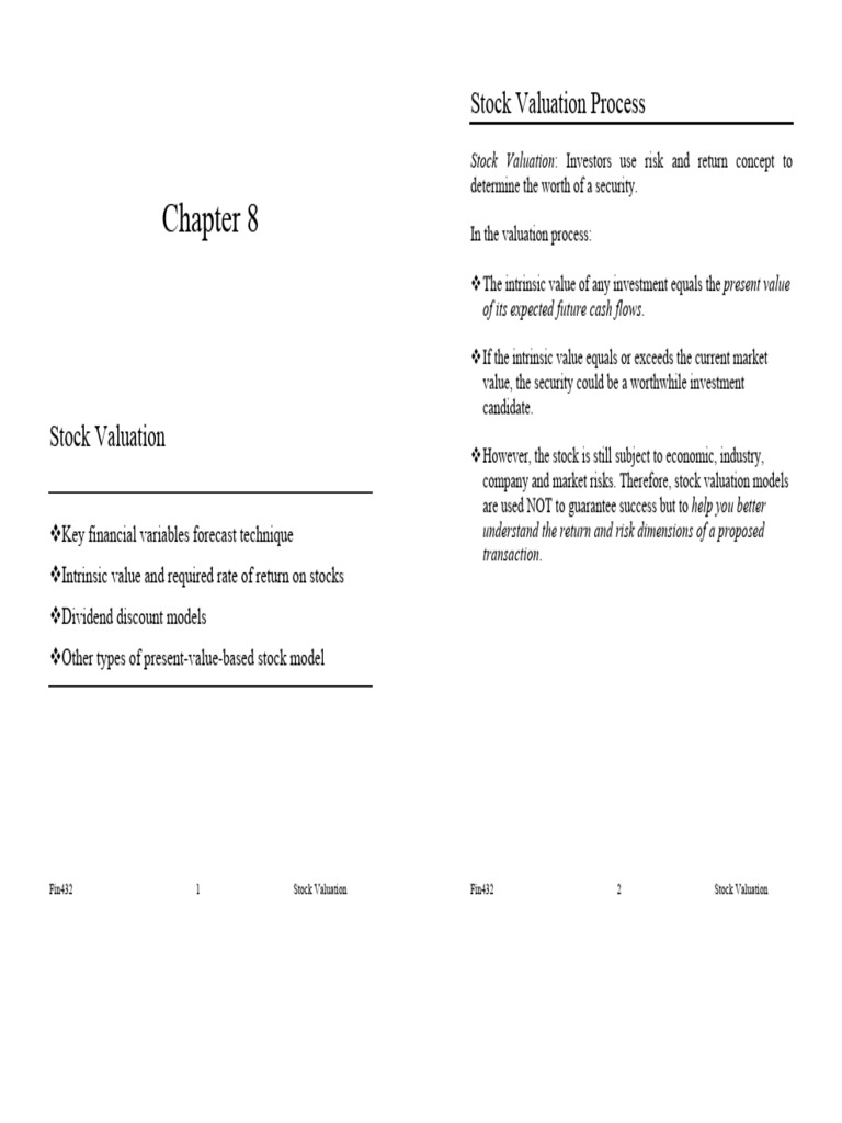 Stock Valuation Techniques Explained | PDF | Stock Valuation ...