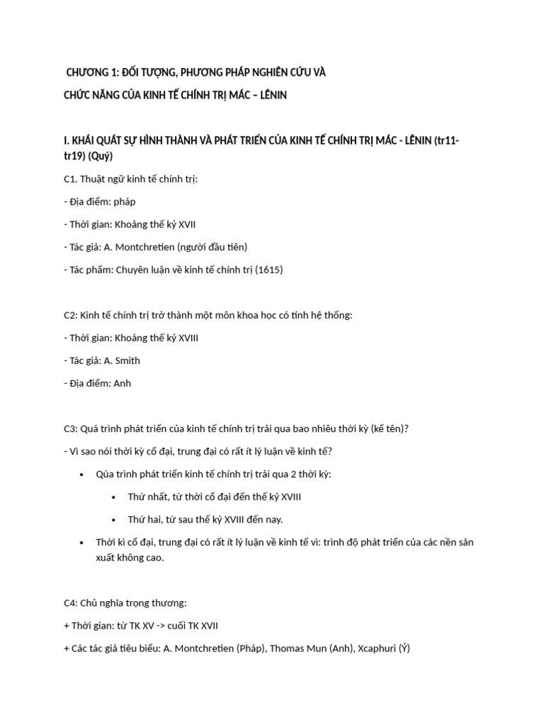 Đề cương KTCT | PDF