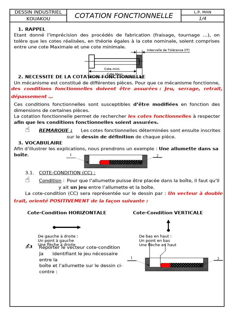 Introduction à la cotation fonctionnelle | PDF | Mathématiques ...