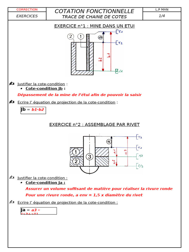 0 Exercice - Cotation - Fonctionnelle - PR Corrigé | PDF | Ingénierie ...
