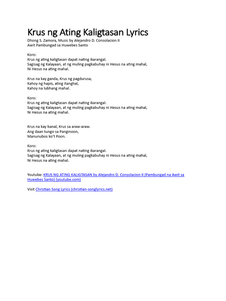 Krus NG Ating Kaligtasan SATB | PDF