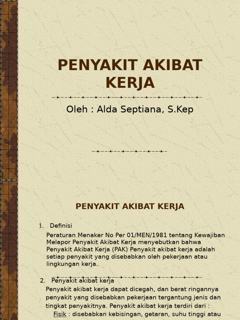 Materi Penyakit Akibat Kerja Pdf